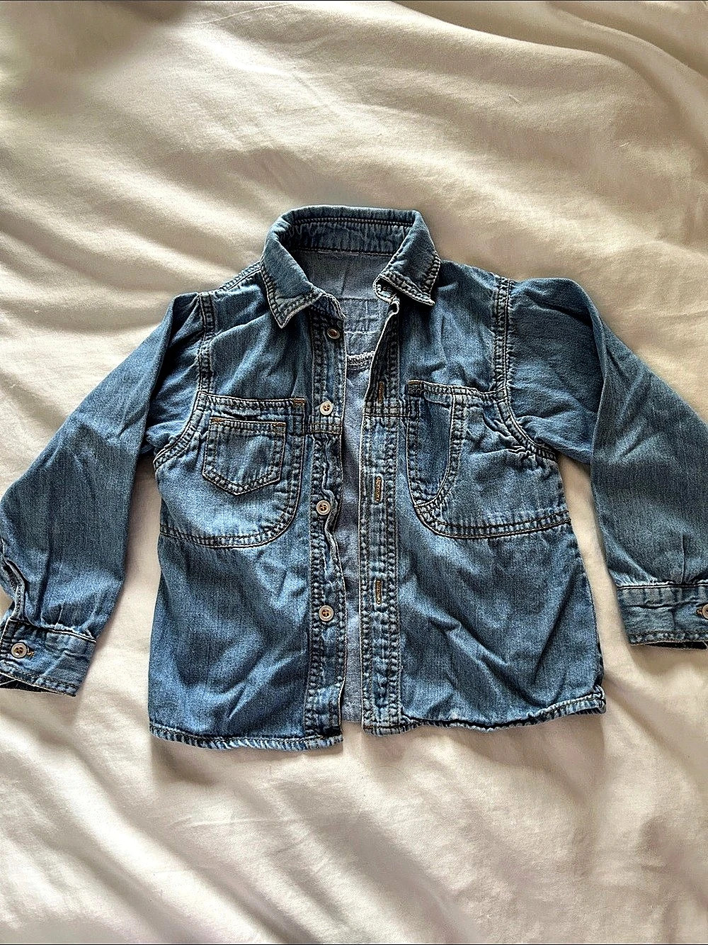 Authentic Unlimited Kids Denim Button-Down Shirt 3-4T